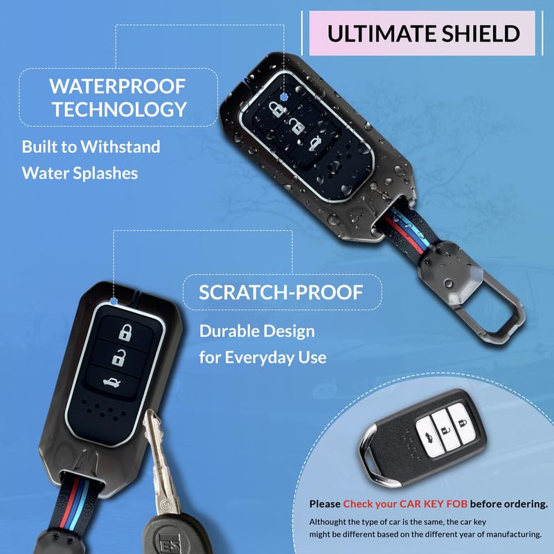 NEODRIFT 'KeyShield' Car Key Cover for Suitable for Honda City (Shape 1, 03 Buttons) (Durable, Stylish, and 360° Protection) - Image 3