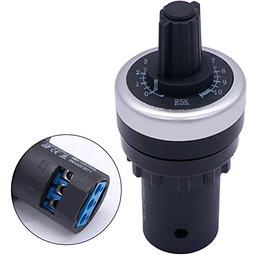 Taiss/ 1Pcs LA42DWQ-22 22mm 5k ohm Governor Rotary Potentiometer Inverter Converter Resistance Variable Frequency Converter Speed Drive Potentiometer b5k ohm - Image 1