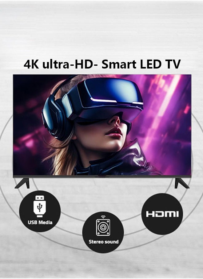 ماركة غير محددة - تلفزيون ذكي LED مقاس 43 بوصة - واي فاي مدمج - تطبيقات ذكية - منفذا HDMI - ذاكرة وصول عشوائي (RAM) سعة 1 جيجابايت - مكبرات صوت بقوة 16 وات، معالج رباعي النواة - إطار نحيف للغاية - مؤقت نوم - إيقاف تشغيل تلقائي - شاشة متعددة اللغات - 60 هرتز - 4300SLED أسود - Image 1