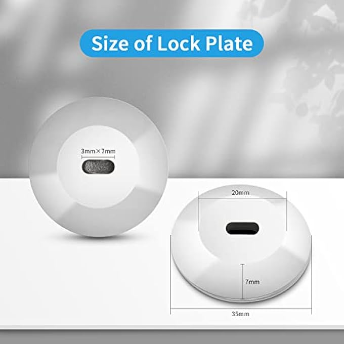 rayihni 5 PACK ANCHOR PLATE ADHESIVE SECURITY PLATE WITH SLOT FOR COMPUTER LOCK SECURITY CABLES TO LOCK DOWN LAPTOPS, TABLETS, MONITORS,FOR IPHONE SMART PHONE, MACBOOK PAD IPAD, TABLET, OTHER DEVICE - Image 2