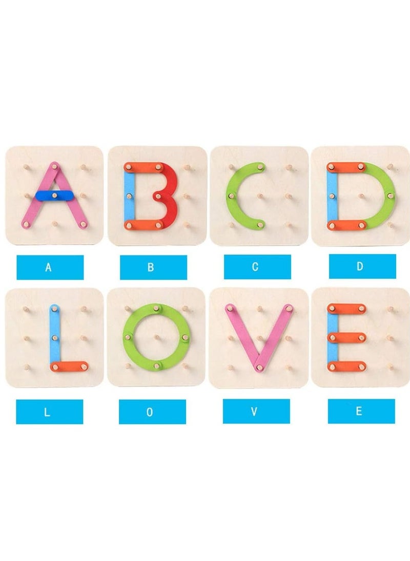 MIXDE - Wooden Letters and Number Construction Activity Set, Educational Preschool Toys, Shape and Color Recognition Pegboard, Traditional Teaching Montessori Toys, Blocks Set for Toddlers, Ideal Gift for K - Image 1