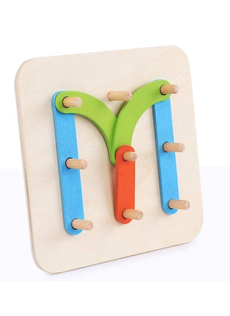 MIXDE - Wooden Letters and Number Construction Activity Set, Educational Preschool Toys, Shape and Color Recognition Pegboard, Traditional Teaching Montessori Toys, Blocks Set for Toddlers, Ideal Gift for K - Image 1