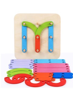 Wooden Letters and Number Construction Activity Set, Educational Preschool Toys, Shape and Color Recognition Pegboard, Traditional Teaching Montessori Toys, Blocks Set for Toddlers, Ideal Gift for K
