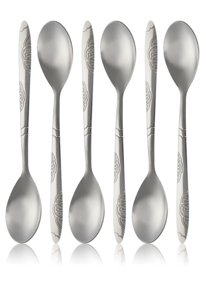 Demearly Metal Mini Salt Sugar Spoons 6 Pack | 5.3-Inches | for Home Espresso Kitchen Spices Seasonings Medicine Powder | Small | Silver - Image 1