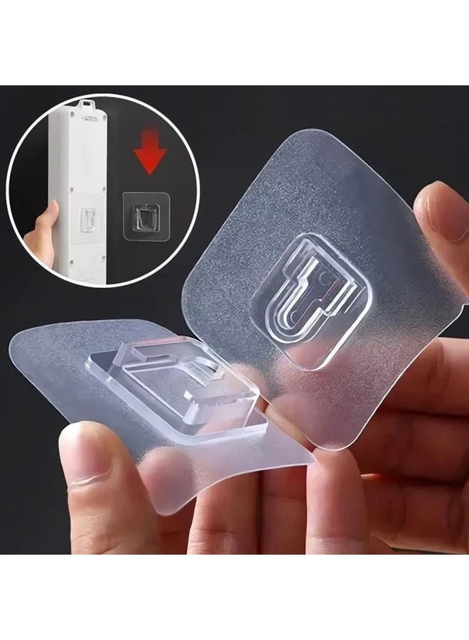 20 قطعة خطاف حائط قوي لاصق شفاف بكأس شفط للمطبخ والحمام - Image 2