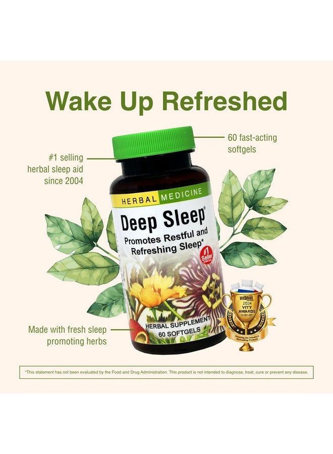 Herbs Etc. Deep Sleep Softgels - Herbal Sleep Support Supplement - Rest & Calming Support with Passionflower, Chamomile & Lemon Balm - 60 Softgels (60 Servings) - Image 4