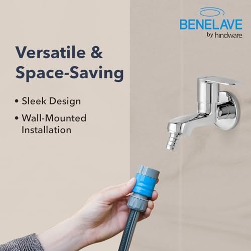 hindware Benelave by Hindware Bib Tap with Nozzle | Made of Brass | Mirror-Like Chrome Polish Finish | Suitable for Outdoor/Garden Area | Volga Range | 7-Year Manufacturer Warranty - Image 5