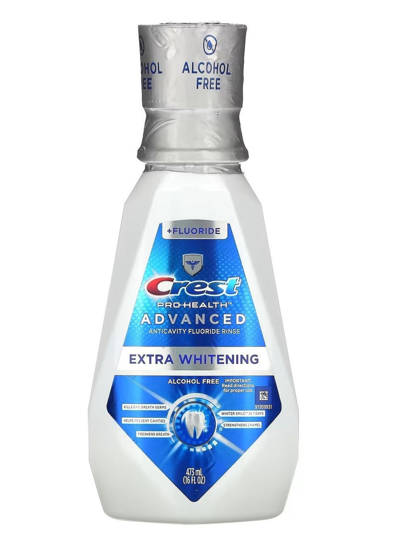 Crest Ultra Whitening Mouthwash + Fluoride Alcohol Free 16 fl oz 473 ml 
