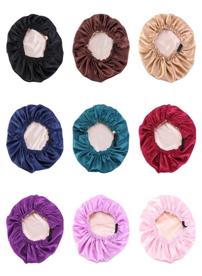 Generic Silky Satin Bonnet for Sleeping, Beauty Hair Care Cap, Shower Cap, Protects Hairstyles and Prevents Hair Tangling, for Long Curly Hair, Deep Purple - Image 4