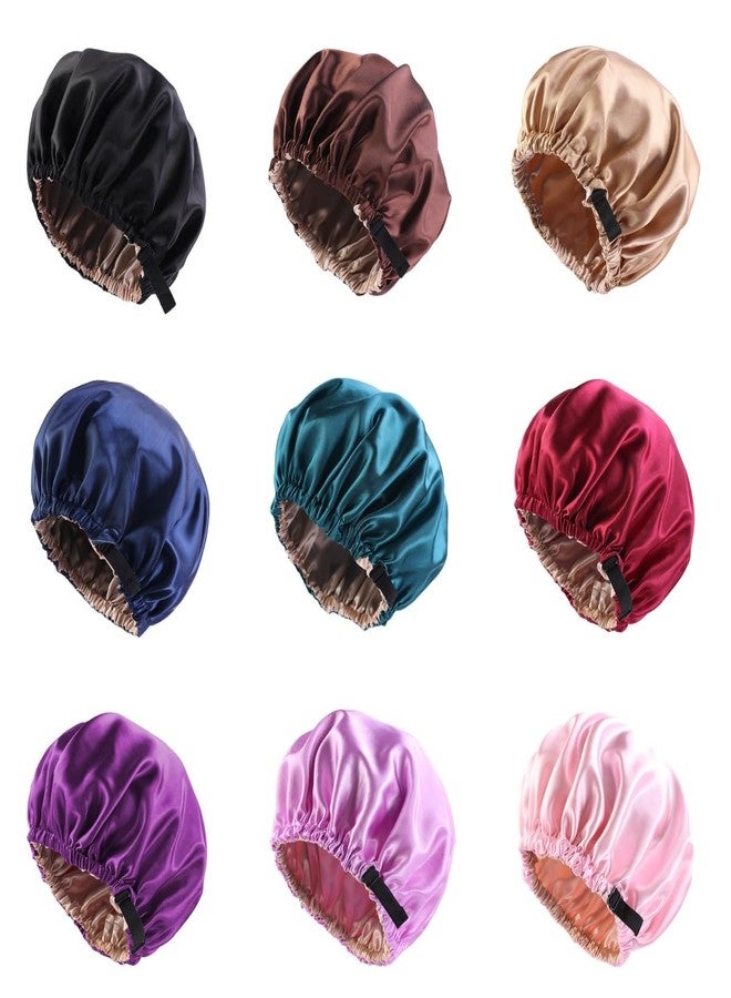 Generic Silky Satin Bonnet for Sleeping, Beauty Hair Care Cap, Shower Cap, Protects Hairstyles and Prevents Hair Tangling, for Long Curly Hair, Deep Purple - Image 3