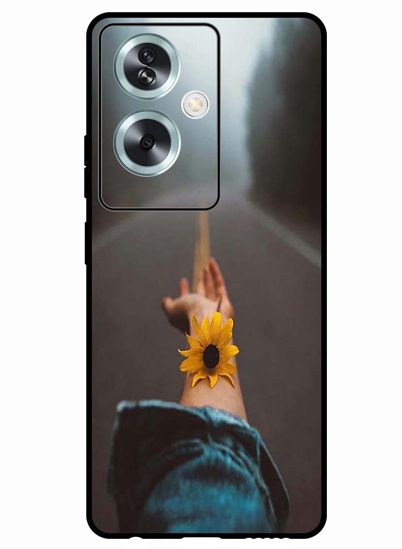 Theodor Protective Case Anti Scratch Shock Proof Bumper Cover For Oppo A79 5G Flower on hand - Image 1