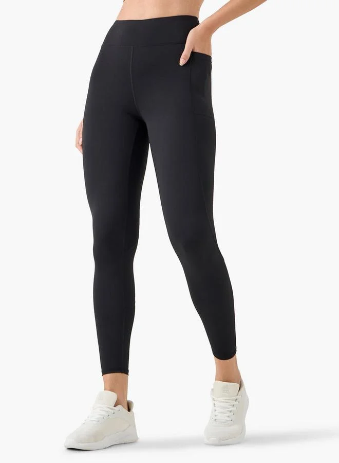 ADOT by Splash Textured Leggings with Elasticated Waistband and Pocket