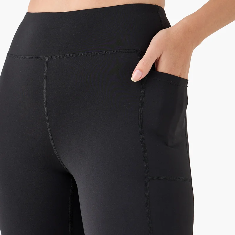 ADOT by Splash Textured Leggings with Elasticated Waistband and Pocket