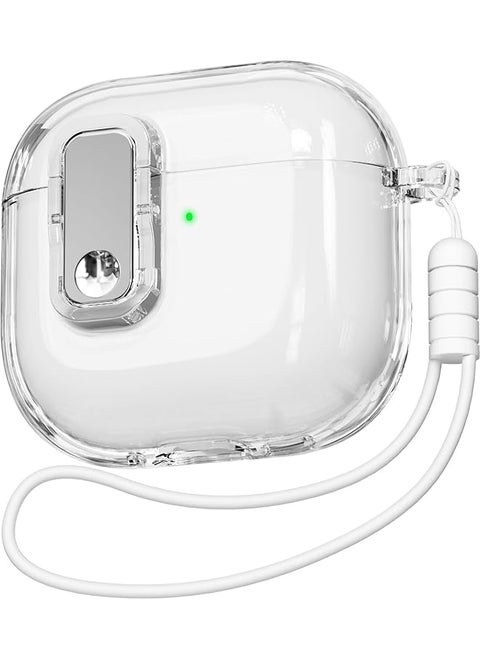 1+1 Compatible With Airpods 4 Case Clear Soft Tpu Transparent Airpods 4Th Generation Case Full Protection Cover With Lanyard For Airpods 4 Gen 2024 Usb C Clear Airpods 4