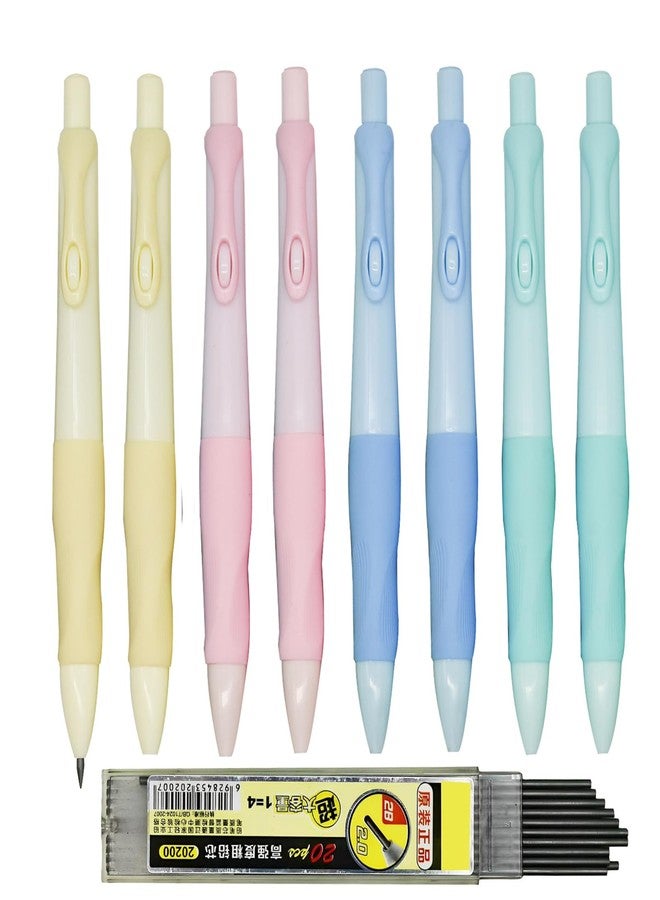 Lopenle 12 Pieces Mechanical Pencils Soft Ergonomic Grip Pencils Thick Barrel 2B Pencils With 12 pcs 2.0mm Refills Sharpeners for Art Drawing Writing Sketching At School Office(2B leads) - Image 1