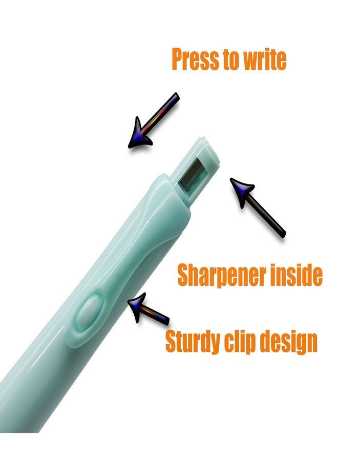 Lopenle 12 Pieces Mechanical Pencils Soft Ergonomic Grip Pencils Thick Barrel 2B Pencils With 12 pcs 2.0mm Refills Sharpeners for Art Drawing Writing Sketching At School Office(2B leads) - Image 5