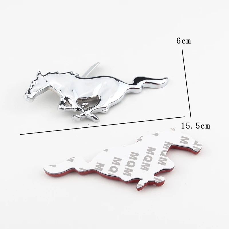 AutoBizarre 3D Raised Mstang Horse Golden Metal Monogram Emblem Badge Sticker for All Cars & Bikes (Golden) - Image 2