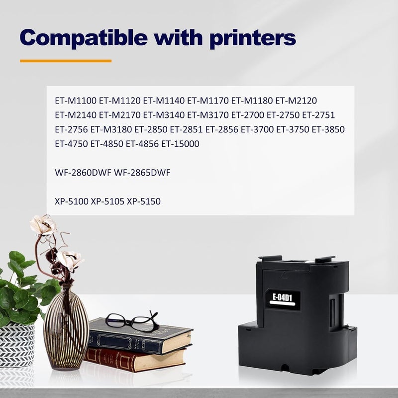 Kosh صندوق الصيانة للاستخدام مع طابعات إبسون L6160 و L6170 و L6190 و M1140 و M1170 و M1180 و M2140 و M2170 و M3140 و M3170 و M3180 (رمز OEM: T04D1 - C13T04D100) - Image 2