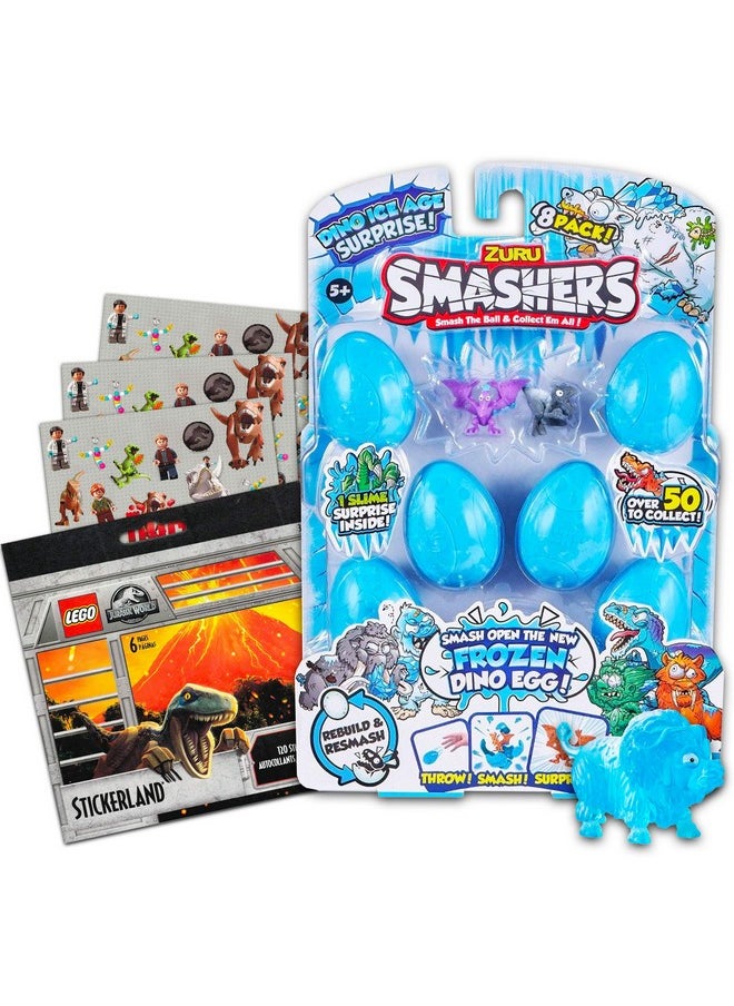 Jurassic Park - Jurassic Park Zuru Smashers Dino Egg Series 3 Toys Set 8 Pack Dinosaur Egg Surprise Toys With Bonus Stickers (Dinosaur Party Favors, Party Supplies Bundle) - Image 1