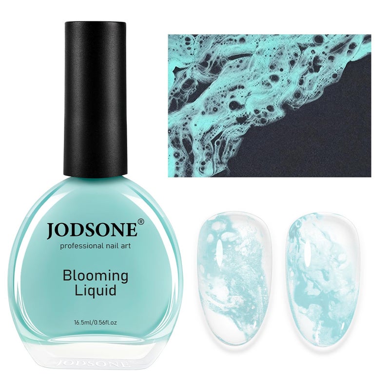JODSONE Ocean Wave Blooming Gel Nail Polish,16.5ml Sky Blue Blooming Liquid for Spreading Effect Wave,High Fluidity Wave Textures for Nail Art,Soak off DIY Nail Art Design,Use with Gel Polish - Image 1