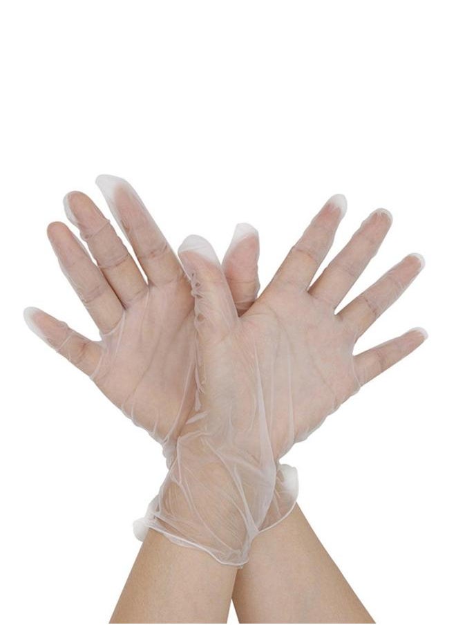 Generic 100-Piece Disposable Vinyl Gloves Transparent 13x7x24cm  - Image 1