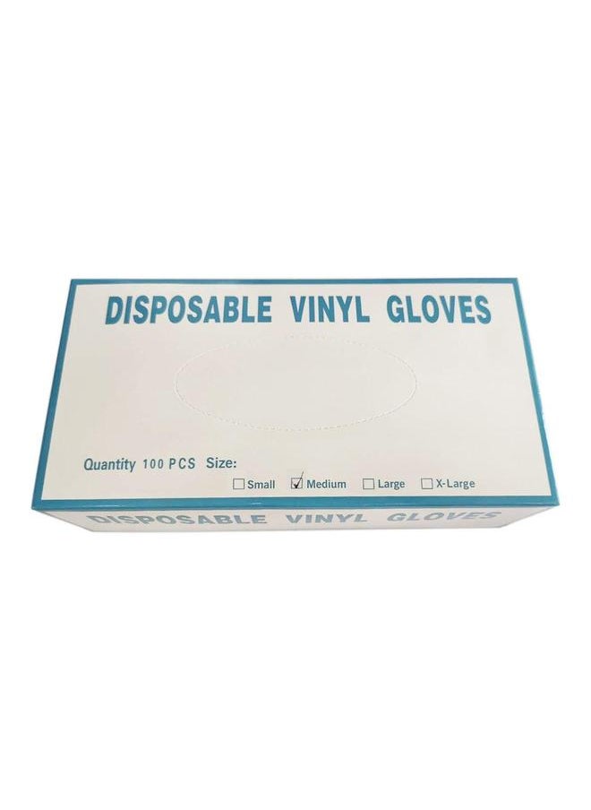 Generic 100-Piece Disposable Vinyl Gloves Transparent 13x7x24cm  - Image 5