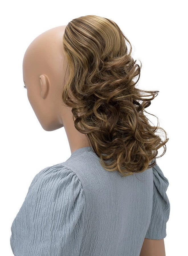 CAISHA 12" Hair Piece Braid Ponytail Extension Voluminous Wavy Golden Blonde Red Brown Mix Ph218 - Image 1