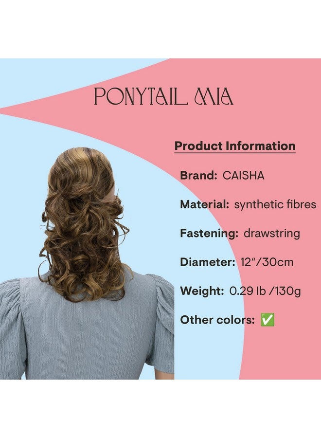 CAISHA 12" Hair Piece Braid Ponytail Extension Voluminous Wavy Golden Blonde Red Brown Mix Ph218 - Image 2