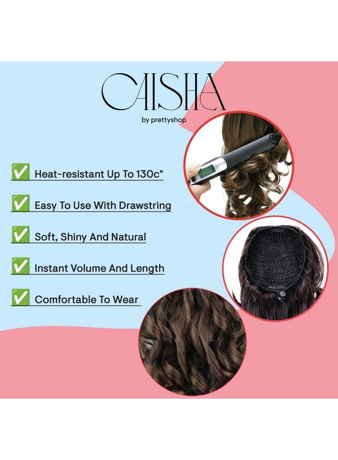CAISHA 12" Hair Piece Braid Ponytail Extension Voluminous Wavy Golden Blonde Red Brown Mix Ph218 - Image 3