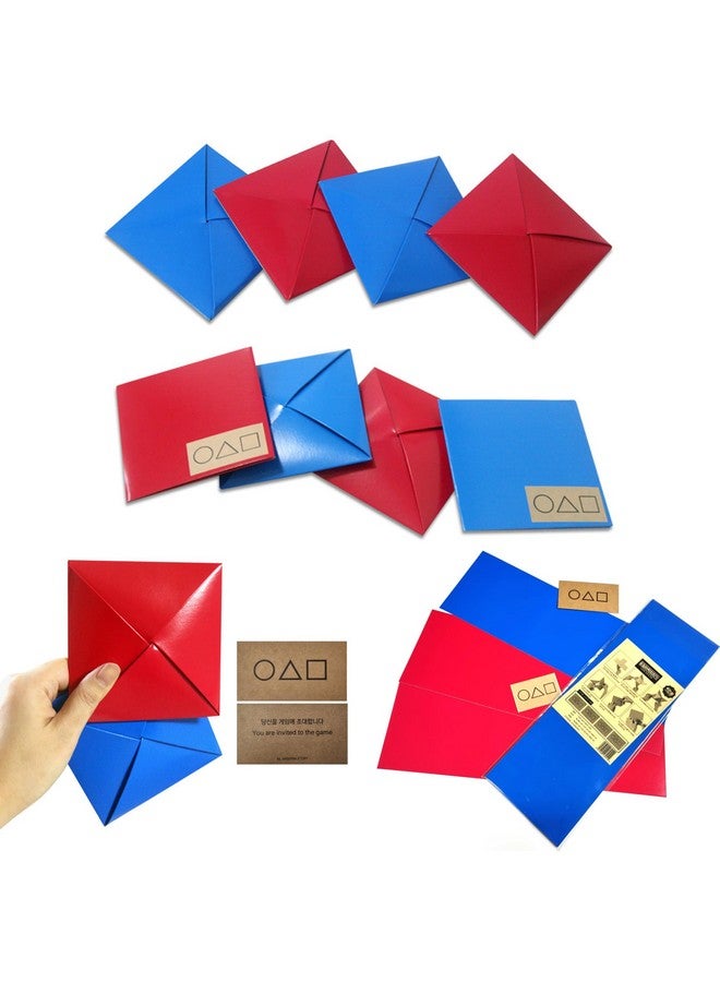 GASHINA STORY Ddakji(Ttakji) Game 4 Set + Sticker + Invitation Card from The TV Series Korean Traditional Game- Old-Fashioned Game kit (2 Pack) - Image 1