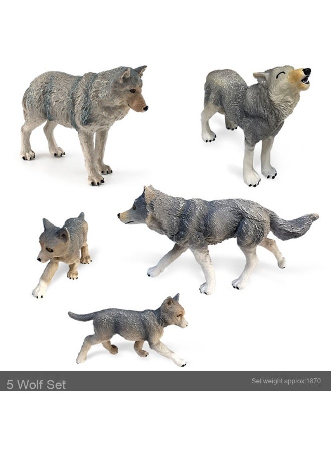 NIBEMINENT Siberian Wolf King Model Set – Realistic Animal Figurine Collection