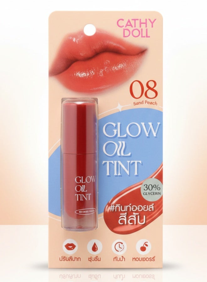 Cathy Doll Glow Oil Tint Shade 08 Sand Peach 2.4 g Long Lasting  Moisturizing Lip Tint Natural Shine | Best Price Bahrain