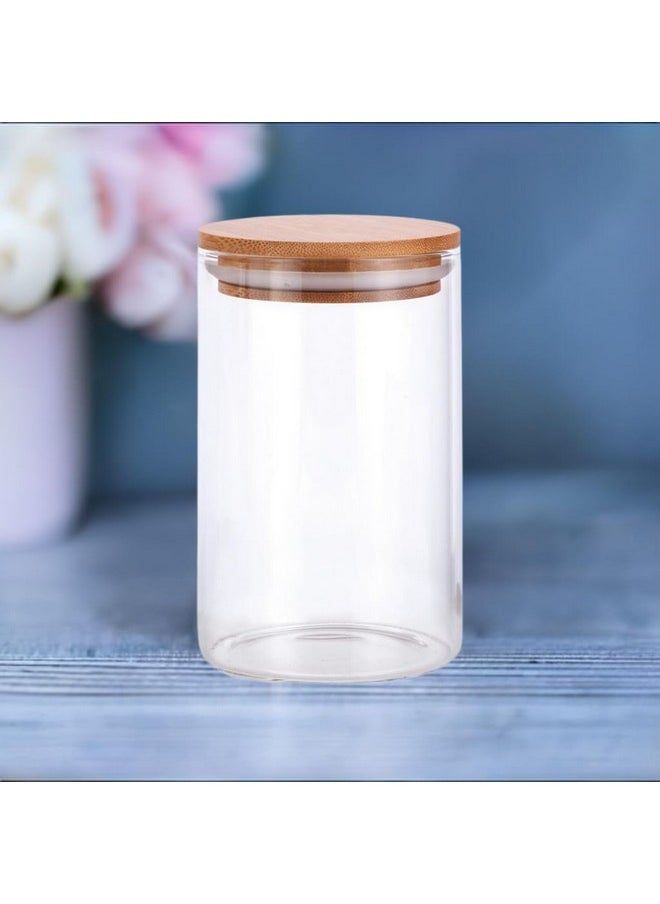 JUVITUS JUVITUS 16 oz Clear Glass Storage Jar with Wooden Bamboo Lid (4 Pack)  - Image 5
