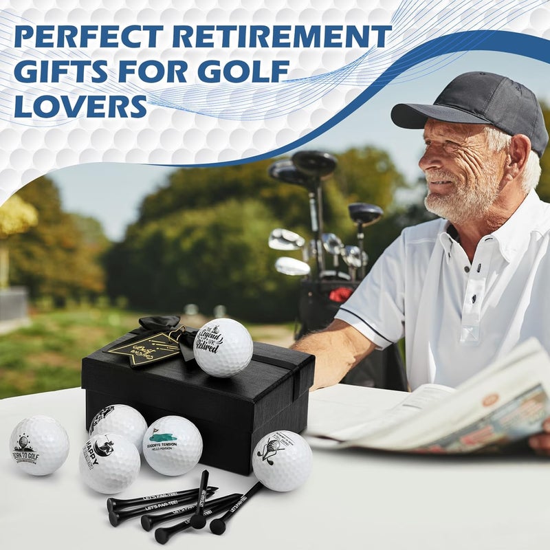 Arrowbash 6 Pack Funny Retirement Gifts Golf Balls Set with 6 Pack Golf Tees for Dad Husband Coworkers Golfers Golf Lovers Retirement Gifts - Image 5