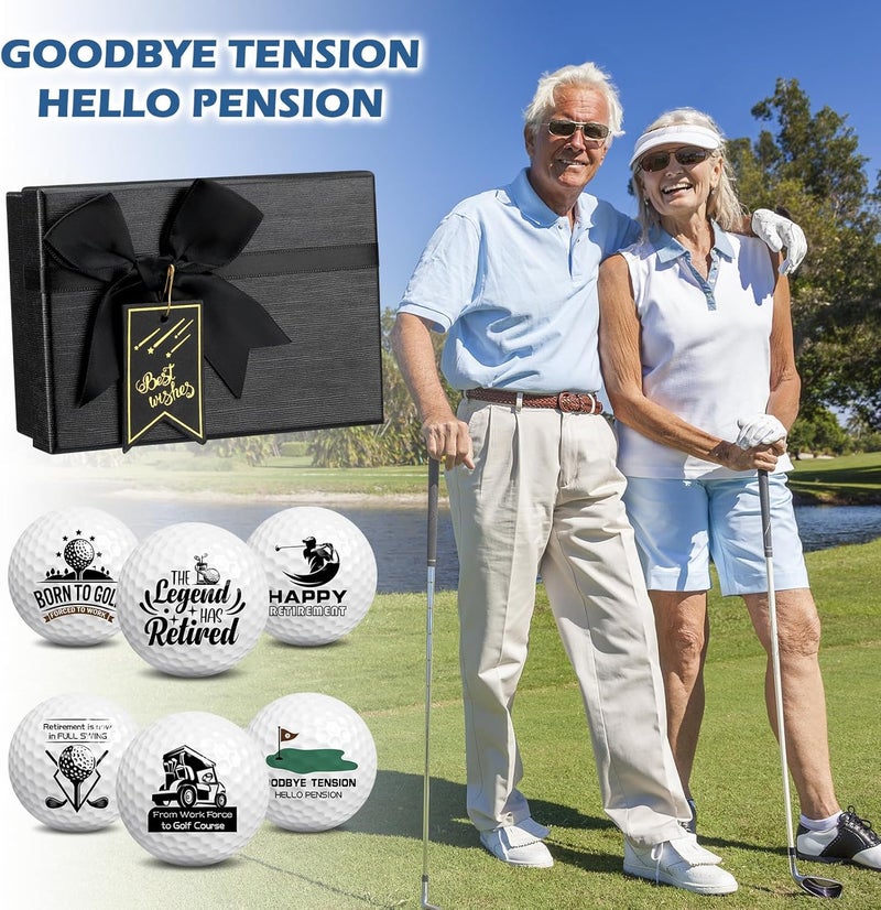 Arrowbash 6 Pack Funny Retirement Gifts Golf Balls Set with 6 Pack Golf Tees for Dad Husband Coworkers Golfers Golf Lovers Retirement Gifts - Image 4