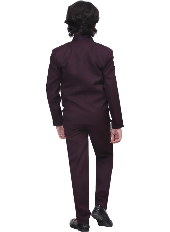 BT DEZINES Wine Brown 5-Piece Suit Set for Boys