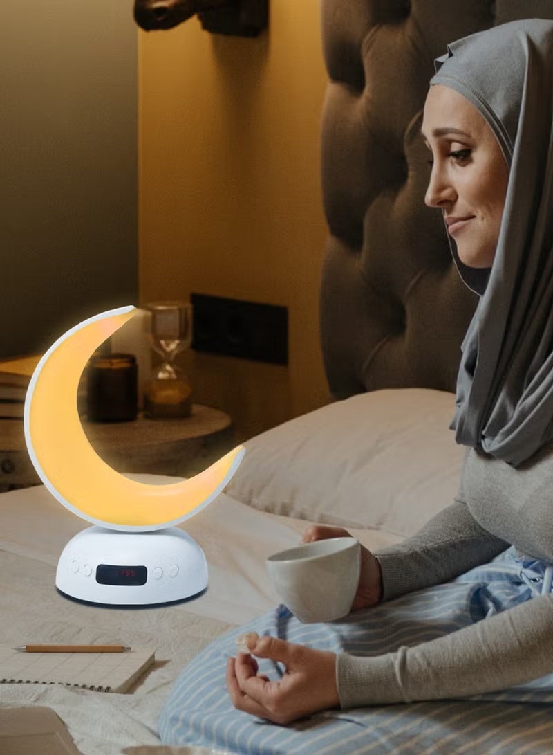 Equantu SQ902 Quran Speaker LED Moon Style Lamp Blutooth Quran Speaker with Aromatherapy Function Azan Alarm Clock Quran Player Andriod iOS Control Soft night light quran player - Image 4