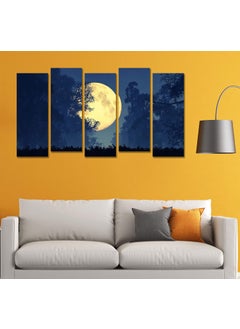 Paper Plane Design PAPER PLANE DESIGN Sunset Dark Moon View Split Panels Photo Frames for Wall Decoration (Multicolor, Size 27 x 50 inches) - Set 5 Pieces Frames(Art Deco_01)  - Image 2