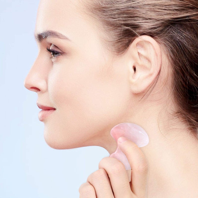 TechPro Gua Sha Facial Tool, Natural Jade Stone Guasha Board for SPA Acupuncture Therapy Trigger Point Treatment, Gua Sha Scraping Massage Tool, Face Roller and Manual Massage Stone for Skin care - Image 4
