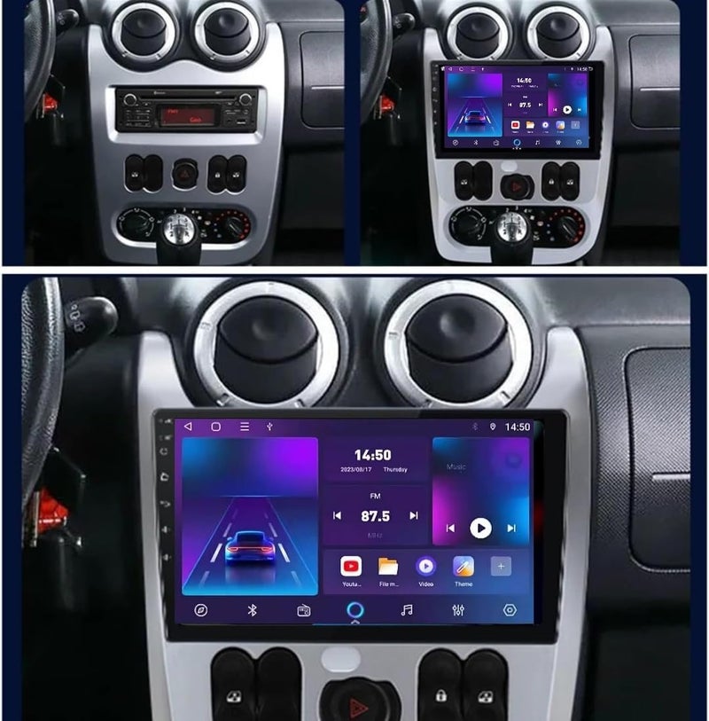 Vierex Fit Renault Duster Car Stereo Logan, Sandero 2009-2015, Duster 2010-2017 Android Car Stereo with GPS, Wireless CarPlay & Android Auto, BT,DSP,WIFI, AHD Reverse Camera (2+32GB Carplay 4CORE) - Image 2