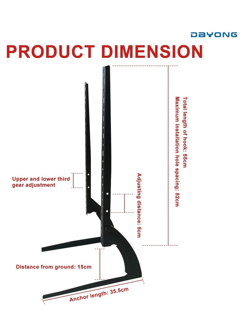 Universal TV Stand, Tabletop TV Stand Mount, 3 Settings Height Adjustable TV Base, TV Base Stand for Most 32 to 75 inch TVs, Max VESA 800 x 500mm(Style 9) - Image 2