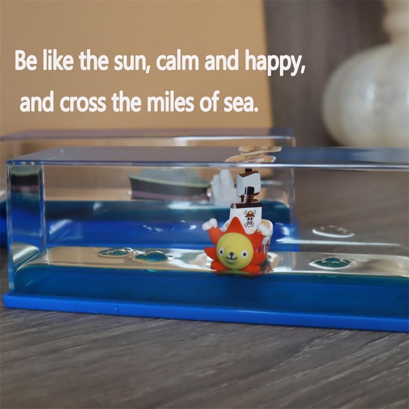 سفينة قراصنة غير قابلة للغرق في صندوق، نموذج انزلاق سائل للزينة، ديكور طاولة منزلي بحري، هدية لعبة أكريليك، قطعة واحدة صوت ألف شمس - Image 2