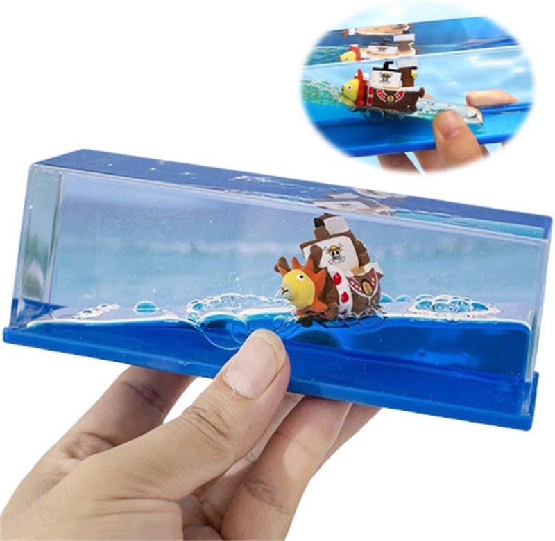 سفينة قراصنة غير قابلة للغرق في صندوق، نموذج انزلاق سائل للزينة، ديكور طاولة منزلي بحري، هدية لعبة أكريليك، قطعة واحدة صوت ألف شمس - Image 1