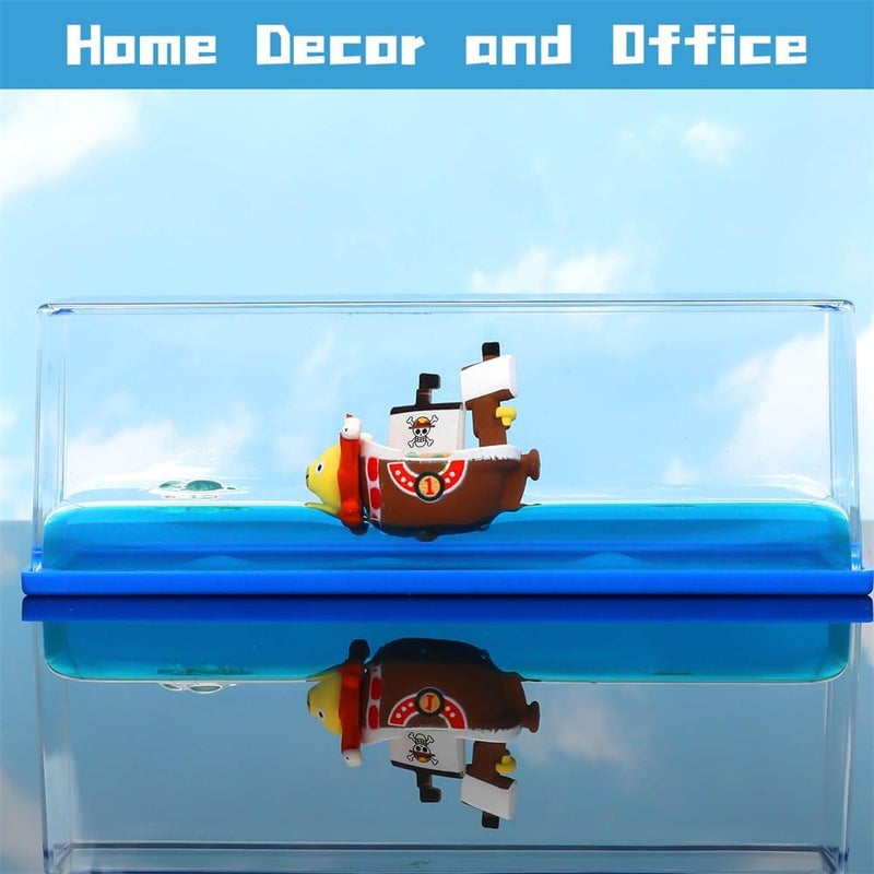 سفينة قراصنة غير قابلة للغرق في صندوق، نموذج انزلاق سائل للزينة، ديكور طاولة منزلي بحري، هدية لعبة أكريليك، قطعة واحدة صوت ألف شمس - Image 4