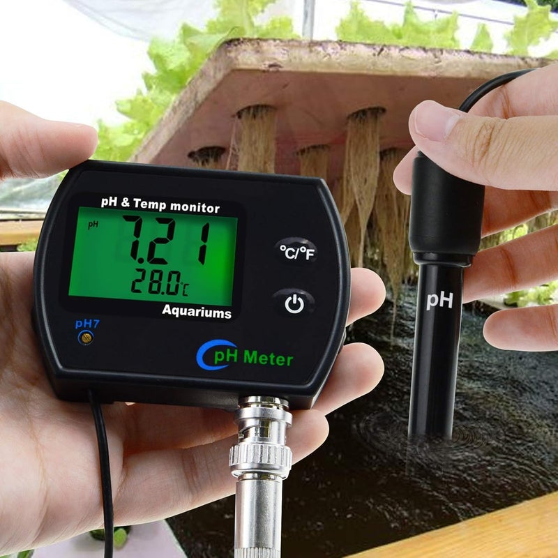 DANOPLUS 2-in-1 Combo pH & Temperature Meter Water Quality Tester Replaceable BNC pH Electrode for Aquariums Hydroponics Tanks Aquaculture Laboratory - Image 2