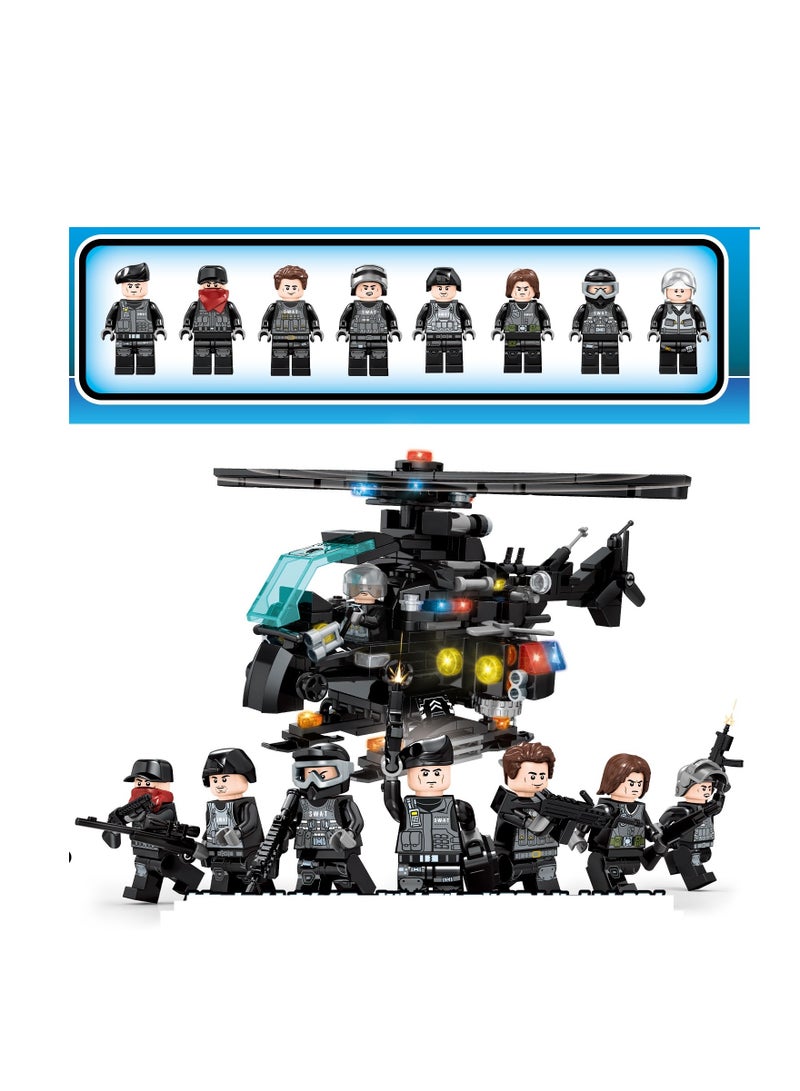 Sembo 5551-5558 - SWAT series building blocks - 463+ pcs - Blue - Image 2