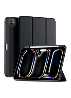Case for iPad Pro 11-inch (M4, 5th Gen 2024) with Pencil Holder, Smart Sleeve with Protective Tri-Fold Stand and Soft TPU Back, Auto Wake/Sleep, Pencil Charging Support