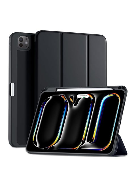 Case for iPad Pro 11-inch (M4, 5th Gen 2024) with Pencil Holder, Smart Sleeve with Protective Tri-Fold Stand and Soft TPU Back, Auto Wake/Sleep, Pencil Charging Support