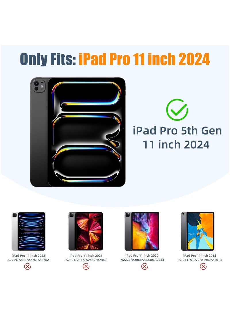 General - Case for iPad Pro 11-inch (M4, 5th Gen 2024) with Pencil Holder, Smart Sleeve with Protective Tri-Fold Stand and Soft TPU Back, Auto Wake/Sleep, Pencil Charging Support - Image 1