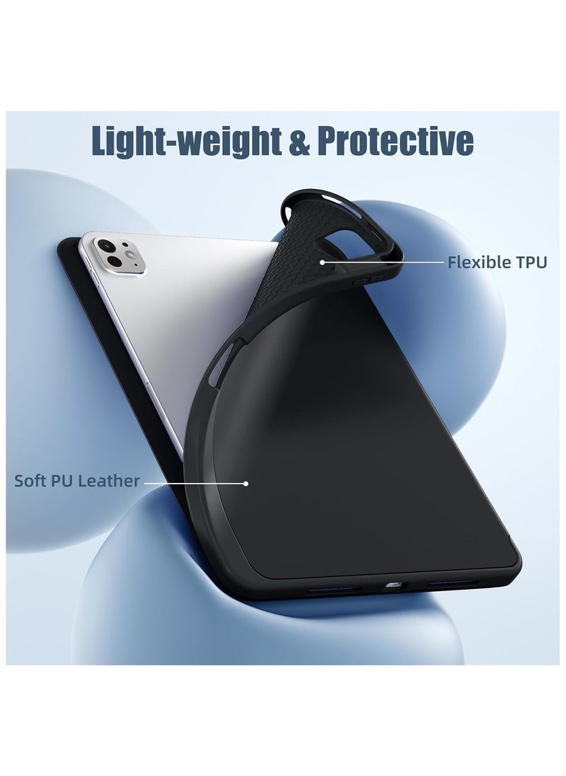 General - Case for iPad Pro 11-inch (M4, 5th Gen 2024) with Pencil Holder, Smart Sleeve with Protective Tri-Fold Stand and Soft TPU Back, Auto Wake/Sleep, Pencil Charging Support - Image 1